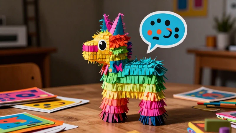 Ilustración vibrante y educativa de piñata