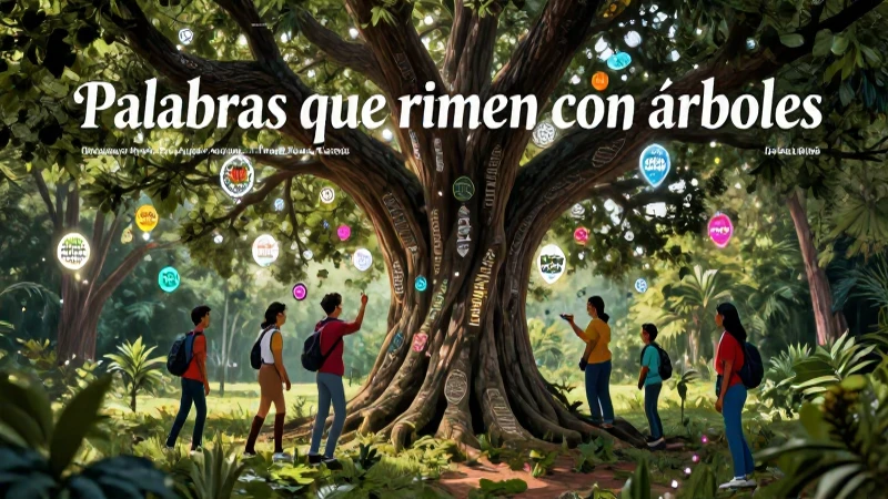 Ilustración de rimas: árboles y aprendizaje
