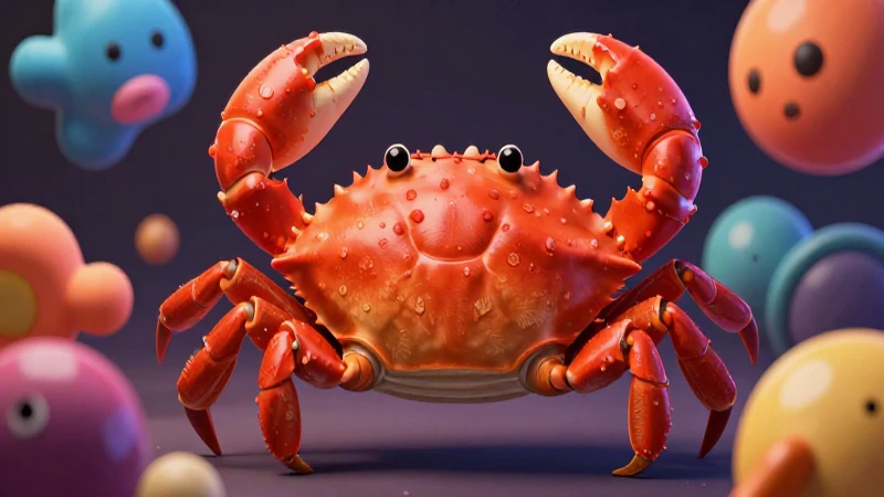 Crab vibrante en arte profesional educativo