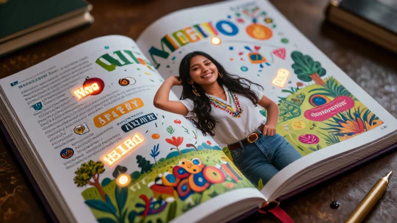 Estudiante mexicano alegre con un cuaderno de la Nueva Escuela Mexicana