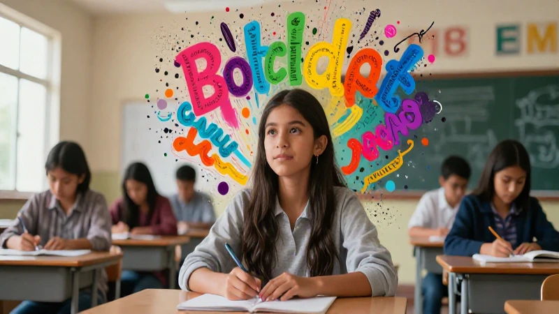 Joven estudiante mexicano con ilustraciones vibrantes en aula