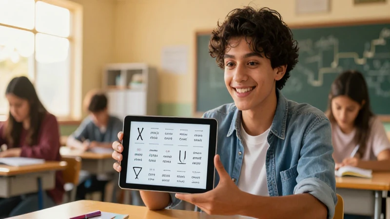 Estudiante mexicano aprende gramática con tableta