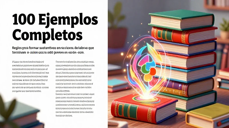 Palabras que Terminan en -ción: 100 Ejemplos Completos 3 Aprende a formar sustantivos en -ción con ejemplos visuales