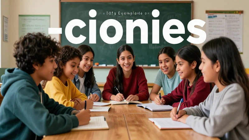 Palabras que terminen en ciones: 100 Ejemplos Clave 6 Clasificación de palabras en -ciones con ilustración