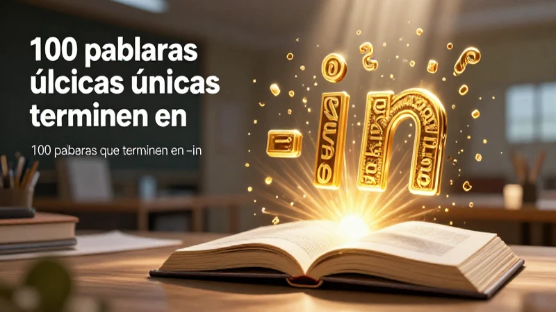 100 palabras útiles que terminen en -in 4 Palabras útiles en -in en un libro brillante