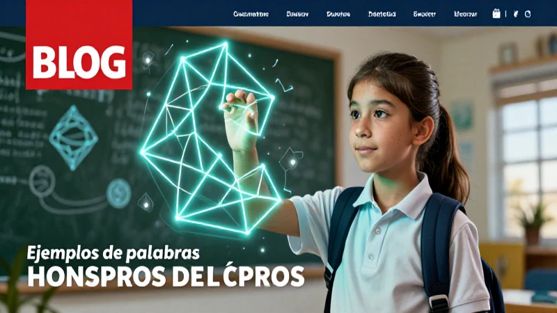 Blog educativo vibrante con ejemplos de palabras