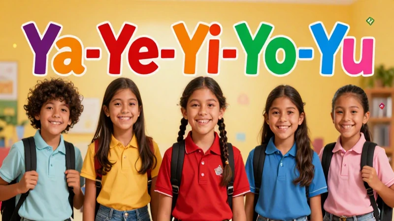 100 Palabras con Ya, Ye, Yi, Yo, Yu: Ejemplos Claros 10 Ilustración vibrante de estudiantes mexicanos felices