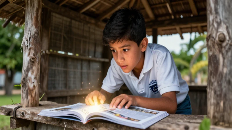 Palafito: Definición, historia y concepto explicados 6 Joven mexicano estudia en palafito luminoso