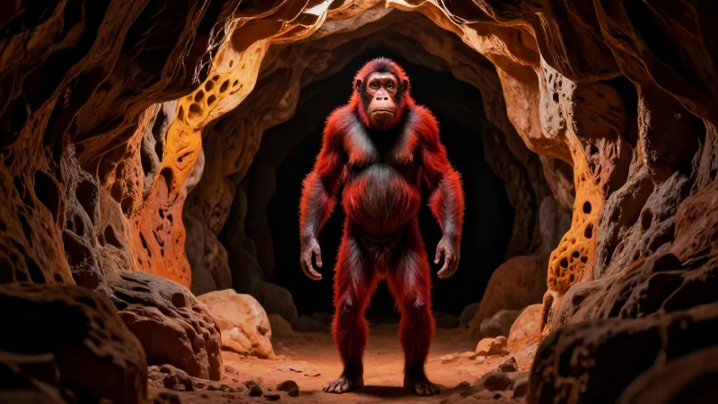 Paleolítico: Concepto y División Temporal en la Historia 6 Arte realista estilizado de homínido en caverna