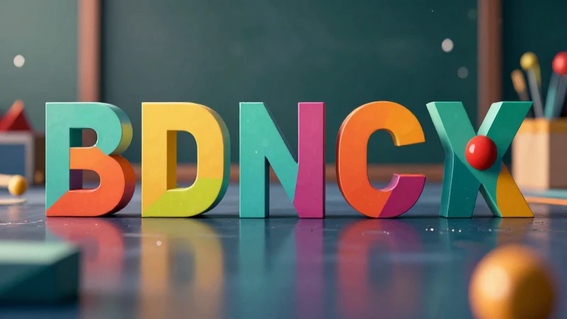 Letras 3D simétricas y un diseño educativo dinámico