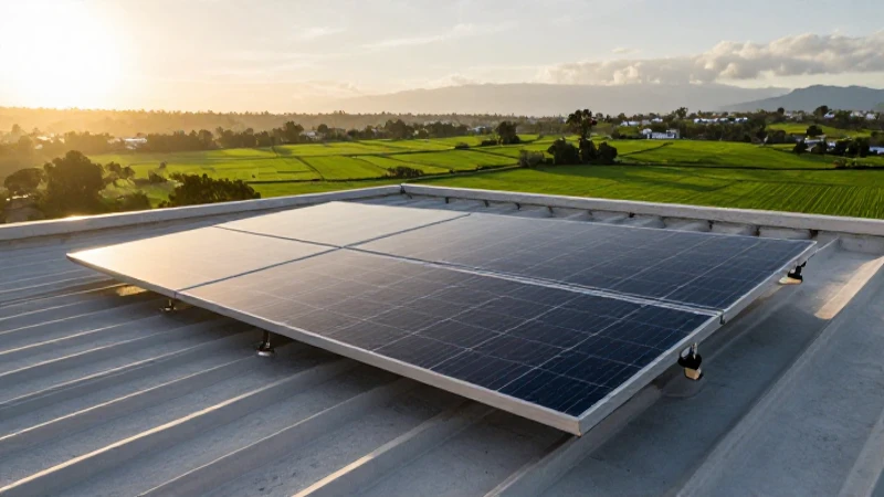 Pánel solar: concepto, invención, funcionamiento y usos 8 Panel solar moderno en atardecer sobre paisaje verde