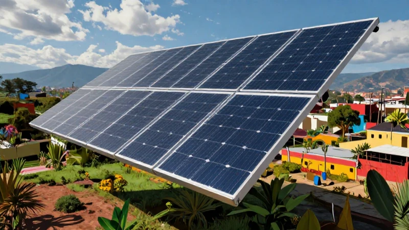 Pánel solar: concepto, invención, funcionamiento y usos 9 Paneles solares futuristas sobre un paisaje mexicano vibrante