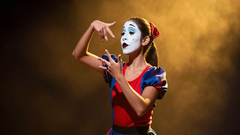 Mima contemporánea en cultura mexicana vibrante