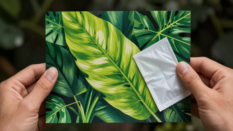 Manos sostienen contraste entre naturaleza y plástico