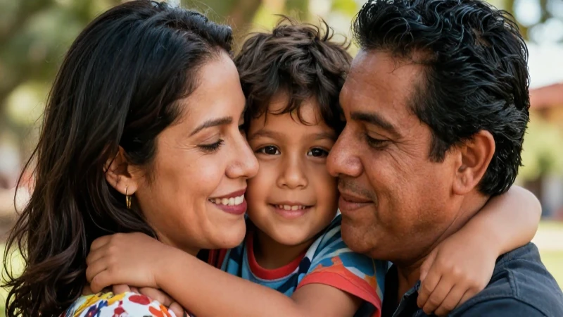 Retrato emotivo de familia mexicana