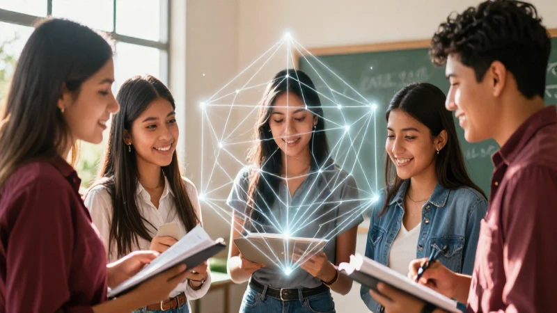 Importancia del reglamento: ¡Claves para un funcionamiento óptimo! 3 Estudiantes mexicanos colaborando con diseño geométrico