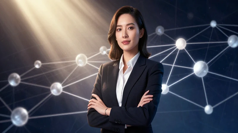Potencia tu mensaje con campañas oficiales: descubre su impacto y beneficios 5 Profesional segura con luz y nodos de conocimiento