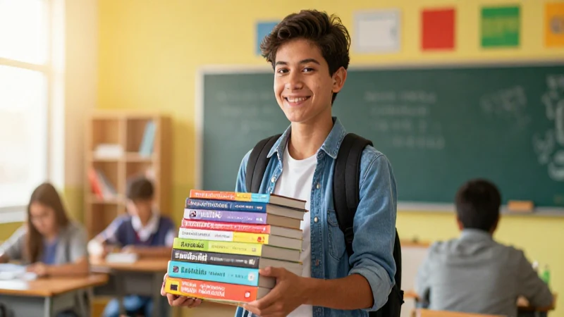 Revolutionize Education in México with Free Textbooks and Join Our Movement! 4 Joven estudiante mexicano con libros vibrantes