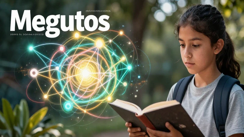 Joven estudiante en portada educativa abstracta