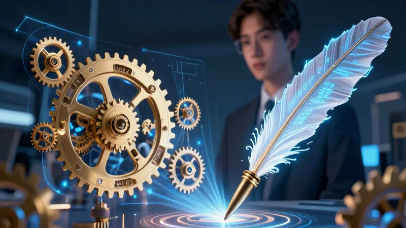 Académico sofisticado con tecnología futurista dinámica