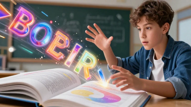 Qué es una paráfrasis: Concepto, tipos y ejemplos prácticos 7 Joven estudiante interactúa con palabras abstractas