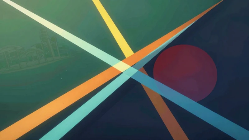 Ilustración geométrica mexicana vibrante y moderna