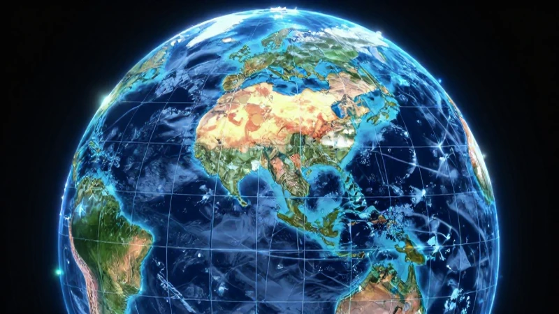 Globo detallado mostrando zonas climáticas vibrantes