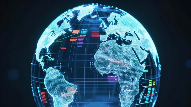 Globo holográfico de datos, estilo digital avanzado