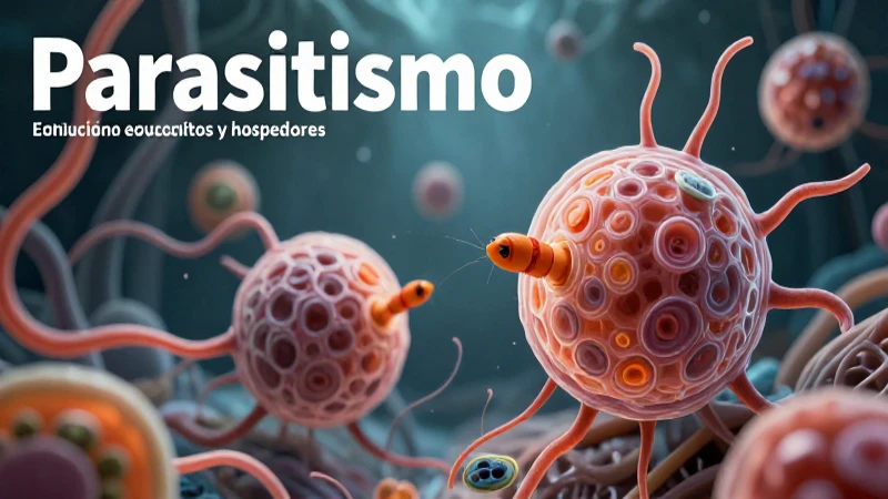 Relación parásito-hospedador en arte biológico detallado