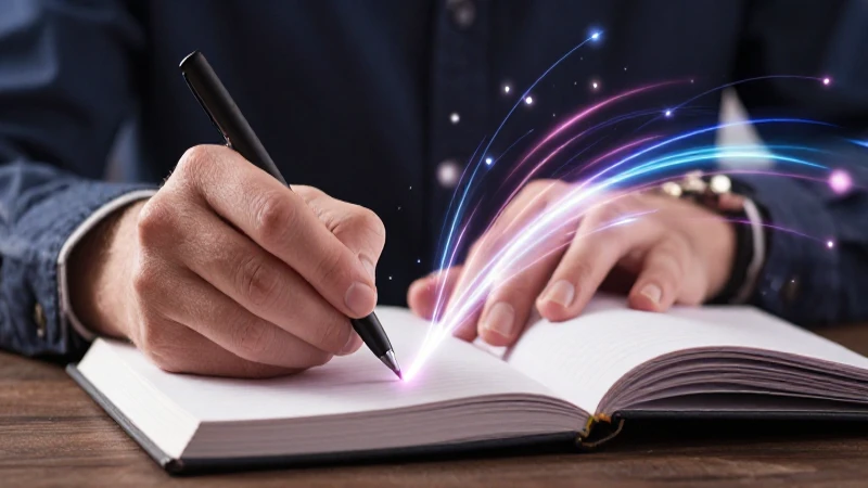 Parrafo narrativo: 10 Ejemplos que Inspiran tu Escritura 3 Manos escribiendo en un diario con líneas brillantes