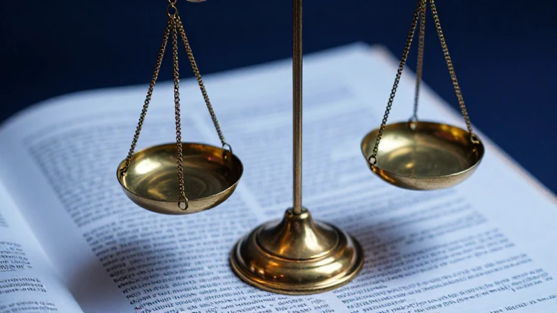 Manuscrito legal con balanza y luces dramáticas
