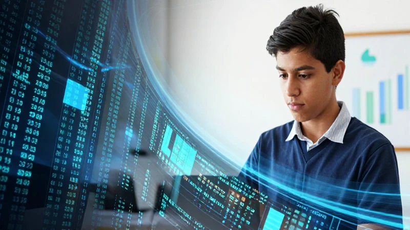 Joven mexicano aprende datos digitales modernos