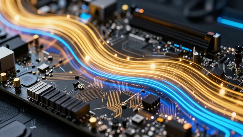 Placa base de computadora futurista y detallada