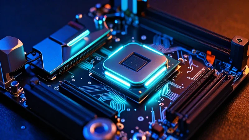 Componentes de PC: madre y CPU luminosos