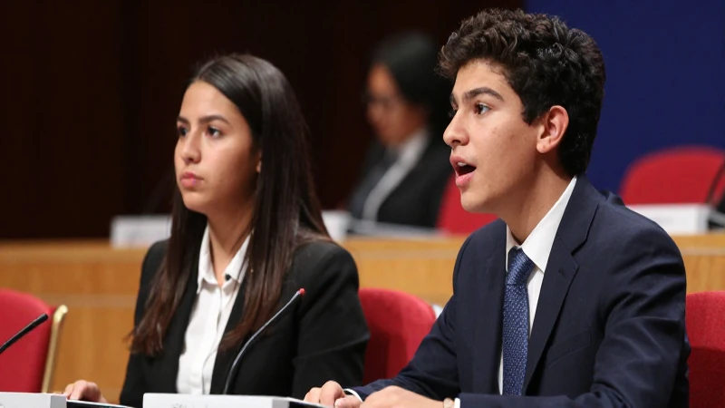 Debate estudiantil apasionado, estilo cinemático ultra-realista