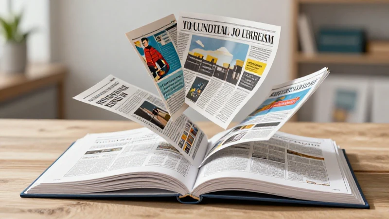 Ilustración vibrante de periodismo fundamental