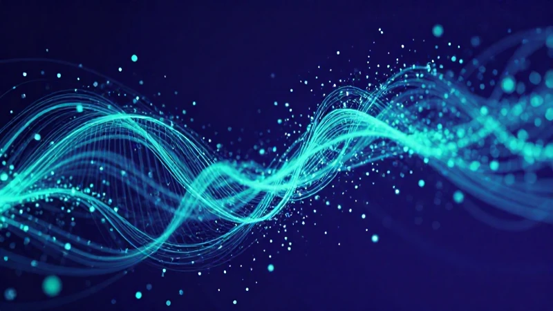 Partícula: Definición, Usos en Física y Lenguaje Coloquial 6 Ilustración futurista de datos brillantes y dinámicos