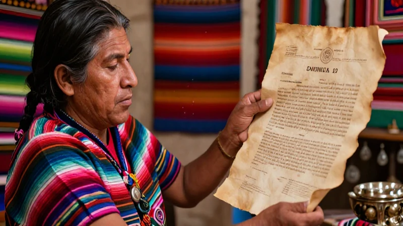 Artífice mexicano con herencia artesanal y documento antiguo