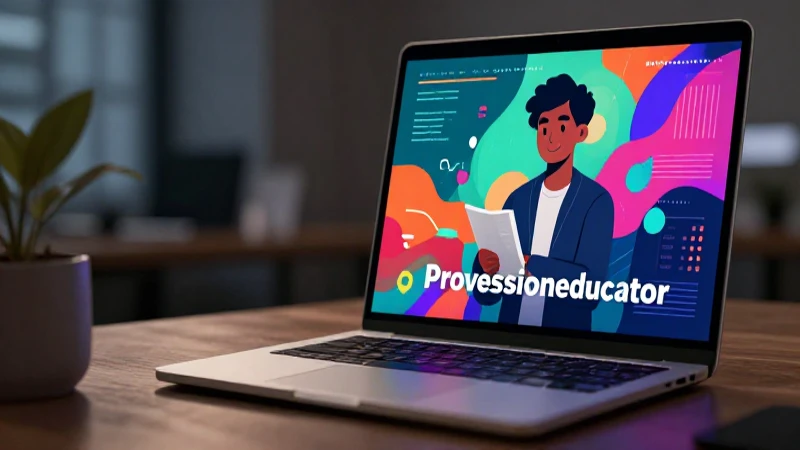 Educador profesional moderno con visualización de datos