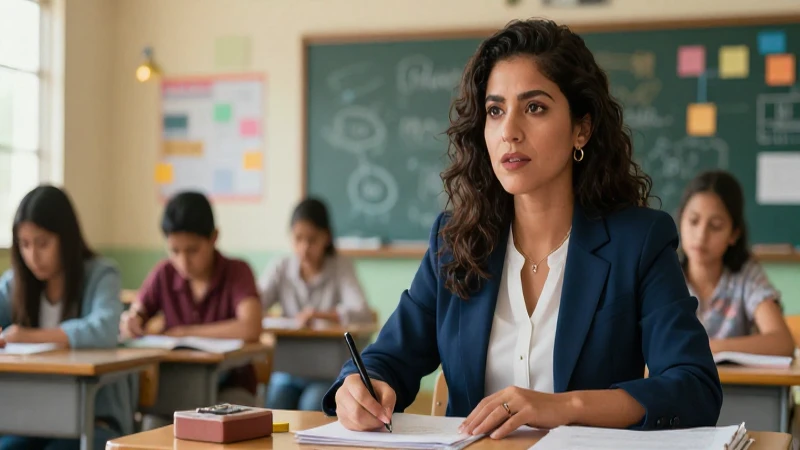 Qué es la pedagogía y cuáles son sus características y tipos 5 Profesora mexicana enseñando con estilo en un aula moderna