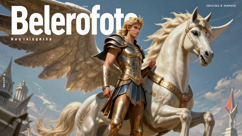 Pegasos: Definición y Concepto de esta Mítica Criatura 5 Arte digital épico de Belerofonte y Pegaso