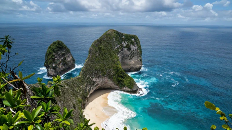 Peninsula esmeralda con olas turquesas impactantes