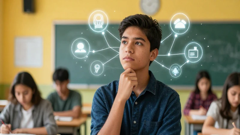 Potencia tu pensamiento crítico en la nueva escuela mexicana 3 Estudiante mexicano pensando en ideas complejas