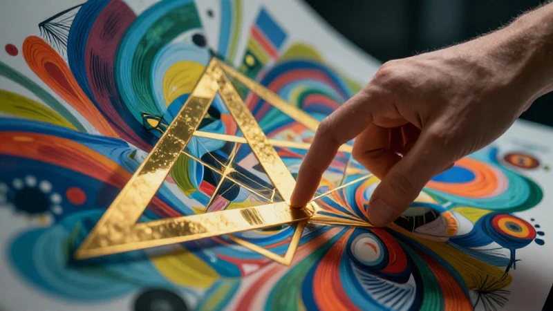Pensamiento Matemático: Creativos Dibujos que Inspiran 3 Ilustración dinámica, abstracta y profesional con elementos geométricos y humanos