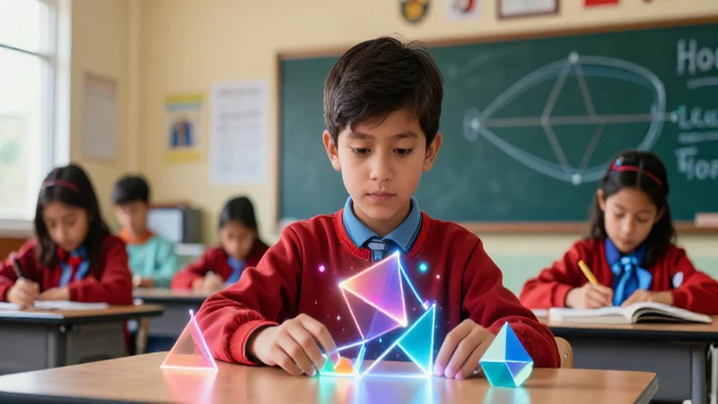 Potencia tu pensamiento matemático en la Nueva Escuela Mexicana 3 Estudiante estudia geometría moderna y vibrante