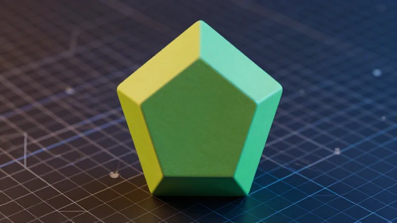 Pentágono geométrico 3D, vibrante y moderno