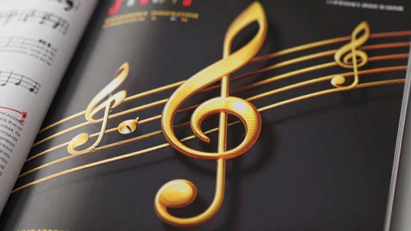 Pentagrama: Definición y Concepto de Pentagramas Musicales 4 Claves doradas vibrantes en diseño moderno