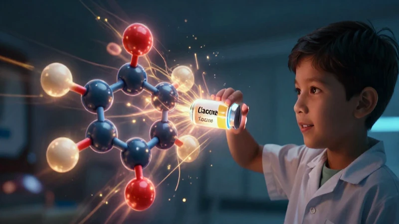 Vacuna molecular vibrante ilustrando salud mexicana
