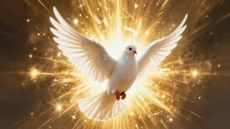 Paloma divina del Espíritu Santo con luz intensa