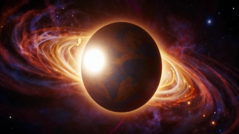 Eclipse cósmico dramático con fragmento de pergamino